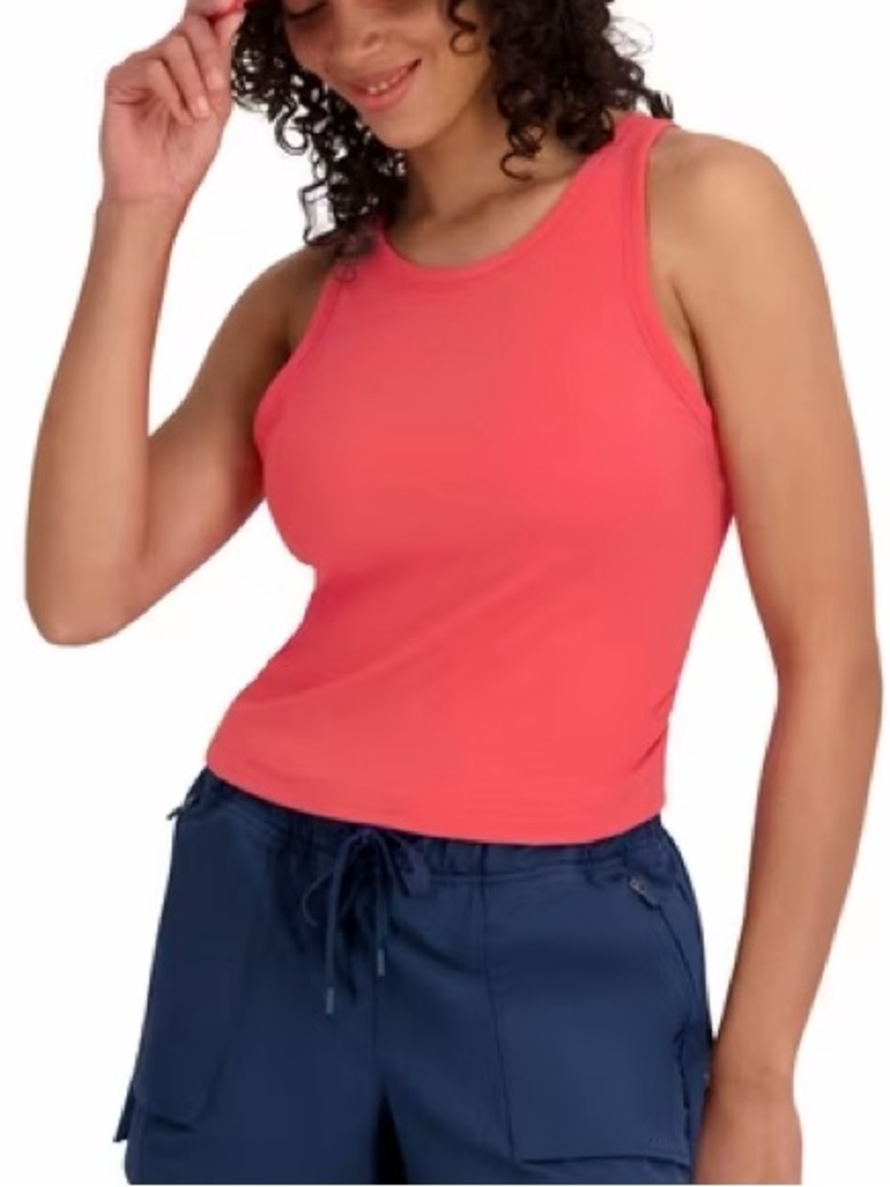Outdoor Voices Rib Knit Tank Top with Built-in Shelf Bra
